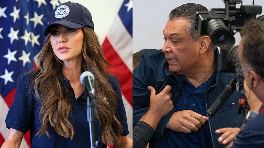 Senator Padilla Removed from DHS Event - Sen. Padilla was removed from a DHS press event in LA after disrupting remarks; Noem and officials defend security response.